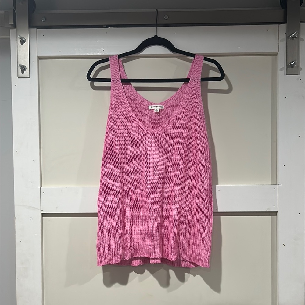 Newbury Kustom Pink Ribbed Relaxed Tank Top